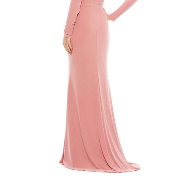 Mac Duggal DROP SHOULDER LONG SLEEVE COLUMN GOWN size 16 - Picture 6 of 12